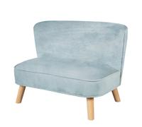 Roba Canapé enfant Lil Sofa – Scandinave velours 2 places, rembourré mousse, pieds bois – Bleu clair