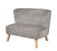 Canapé Enfant En Velours Et Bois Massif - Rembourré En Mousse - Lil Sofa Gris Argenté TU