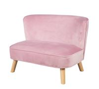 Roba Canapé enfant Lil Sofa - Velours scandinave 2 places, pieds en bois massif - Rose