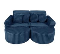 Canapé enfant modulable Pocket 120 cm 12 pcs velours CHURROS bleu MeowBaby