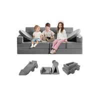 VEVOR Canapé Enfant Convertible Ludique 15 Modules Géométriques Fauteuil pour Enfants Éponge 25D Haute Densité Housse Suédé Sofa Modulaire Plus de 30 Combinaisons pour Jouer Créer Dormir Salle de Jeux