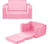 Canapé et fauteuil pour enfants avec éponge 28D et velours court, idéal pour la lecture et les jeux, canapé-lit convertible pour chambre et salle de jeux, rose M (mesure) - canapé pour jeunes enfants