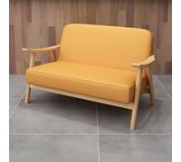 Canapé-Fauteuil Confortable, Tables de Salle à Manger, chaises et Ensembles de canapés, Pieds en Bois Massif et revêtement en Cuir, idéal for Les cafés, Les boutiques(Orange,120 * 70 * 76cm)
