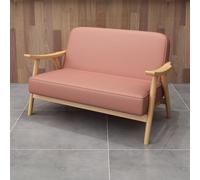 Canapé-Fauteuil Confortable, Tables de Salle à Manger, chaises et Ensembles de canapés, Pieds en Bois Massif et revêtement en Cuir, idéal for Les cafés, Les boutiques(Pink,120 * 70 * 76cm)