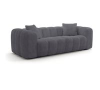 Canapé fixe - 3 places - SFERA - Tissu Gris anthracite - 240 x 100 x 80 cm