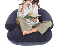 Canapé gonflable - Chaise longue floquée, siège de voyage portable, toucher velours, système de soutien ergonomique du corps, fournitures de loisirs en plein air, canapé gonflable bleu grande taille