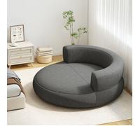 Canapé Gonflable Rond COSTWAY Housse Amovible Accoudoirs Larges, Surface Généreuse 160 x 164 x 61,5 cm (L x l x H) Gris