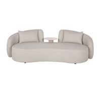 Canapé haricot 3 places professionnel gris perlé et table d'appoint amovible 230x72x107cm Blanc