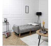 Canapé 2 places convertible Cozy largeur 195 cm avec accoudoirs - Gris