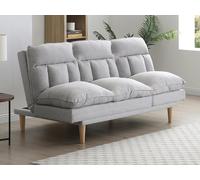 Canapé inclinable 3 places convertible clic-clac en tissu gris clair PALOBU