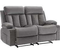 Canapé inclinable Loveseat, canapé inclinable électrique avec chauffage et massage, canapé inclinable électrique en velours doux avec ports USB, porte-gobelets et poches latérales, fauteuil double Lov