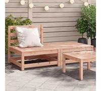 vidaXL Canapé de jardin sans accoudoirs avec pouf en bois massif de douglas