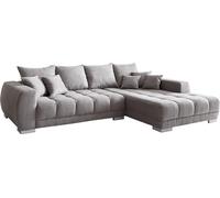 Canapé Josea Microfibre Gris Pierre 300x220 cm Recamière à Droite canapé | panoramique