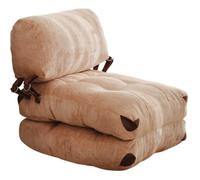 Canapé lit - 1 place - FOLD - Velours côtelé Camel - 80 x 70 x 60 cm
