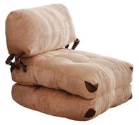 Canapé Lit 1 Place FOLD, Velours Côtelé Camel, 80 x 70 x 60 cm, Convertible en Lit 160 cm, Tissu Polyester Teddy
