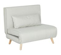 HomCom Canapé-lit 1 place – dossier réglable, coussin inclus, pieds pliables, charge 120 kg – blanc