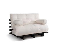 Canapé lit 120x200 - Slim Basic Black - Pascall Futon Ecru