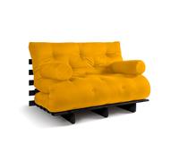Canapé lit 120x200 - Slim Basic Black - Pascall Futon Jaune