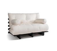 Canapé lit 140x200 - Slim Basic Black - Pascall Futon Ecru