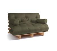 Canapé lit 140x200 - Slim Basic Classic - Pascall Futon Kaki