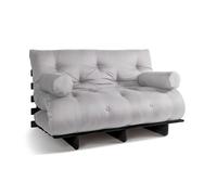 Canapé lit 140x200 - Slim Comfort Black - Pascall Futon Gris Clair