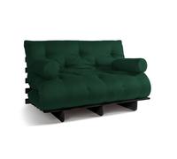 Canapé lit 140x200 - Slim Exclusive Black - Pascall Futon Vert Bouteille