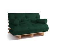 Canapé lit 140x200 - Slim Exclusive Classic - Pascall Futon Vert Bouteille