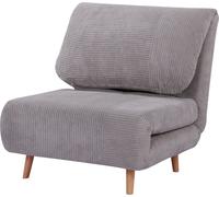Canapé-lit 2 en 1 Fortuna Lai, fauteuil-lit, matelas pliant réglable, lit d'appoint, lit pliant, aspect velours côtelé pour chambre à coucher, salon, gris clair