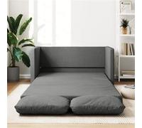 vidaXL Canapé-lit 2 en 1 – Lit de jour pliable, coussins rembourrés, tissu gris foncé