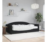 Canapé lit 2 en 1 matelas mousse salon velours noir 100x200 cm | Lit de jour canapé-lit convertible avec matelas mousse noir 100x200 cm velours pour salon chambre