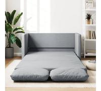 Canapé-Lit 2-en-1 Tissu 112x174x55 cm Gris Clair avec Coussin
