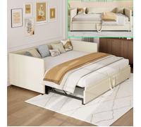 Canapé Lit 2 Places Convertible 90/180x200 - Lit Gigogne Lit Rembourré avec Sommier - Velours - Lit Simple/Double - Lit d’Appoint