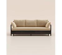 Canapé-lit 2 places - Tissu Beige - Avec matelas mémoire de forme - Tediber