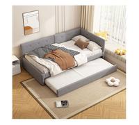 Canapé-lit 90 x 200 cm Lit gigogne Lit simple Lit adulte Style minimaliste Lit 2 personnes Gris