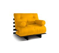 Canapé lit 90x200 - Slim Comfort Black - Pascall Futon Jaune