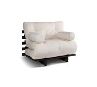 Canapé lit 90x200 - Slim Exclusive Black - Pascall Futon Ecru