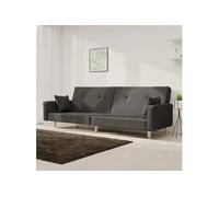 vidaXL Canapé-lit Gris foncé Tissu