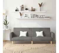 vidaXL Canapé-lit à 2 places gris foncé tissu 375785