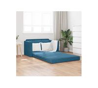 vidaXL Canapé Lit au Sol 2-en-1 Bleu 124x204x61 cm en Velours