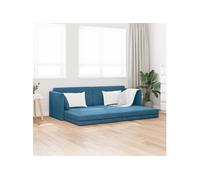 Canapé lit au sol 2 en 1 Bleu 213x144x60 cm Velours