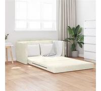 Canapé lit au sol 2 en 1 Crème 124x204x61 cm Velours Crème G