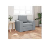 vidaXL Canapé lit au sol 2-en-1 gris clair 98x71x83 cm tissu