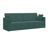 vidaXL Canapé-lit au sol 213 x 70 x 77 cm – Velours, Moderne, Couchage compact – Vert foncé