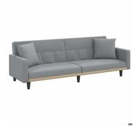 Canapé-lit avec coussins 3 places - vidaXL - Gris clair - Contreplaqué - 220x89x70 cm - Convertible - Capacité 110 kg 4826