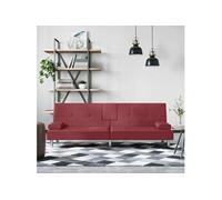 vidaXL Canapé-lit avec porte-gobelets rouge bordeaux similicuir