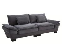 Canapé-lit - Banquette-lit - Lit d'appoint - Fauteuil convertible - Canapé - Canapé deux places - Structure en bois - Matelas à ressorts - Gris foncé