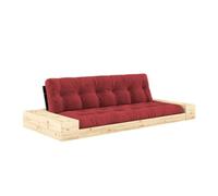 Canapé-lit Base avec coffre latéral Noir Nuit/518 Rouge Rubis