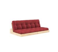 Canapé-lit Base en pin laqué transparent/518 Rouge rubis