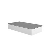 Canapé Lit coffre pour adulte 1 place avec pieds moulés, coloris blanc - Hauteur 32 x Longueur 89 x Profondeur 190 cm