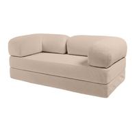 Canapé lit compressé modulable 2 places Velours côtelé - 90 x 180 cm - Bananair - Beige